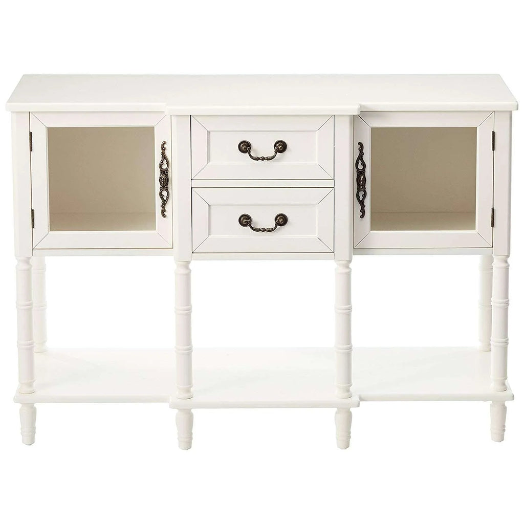 Kings Brand Furniture Wood Buffet Sideboard Cabinet Console Table, Cream White