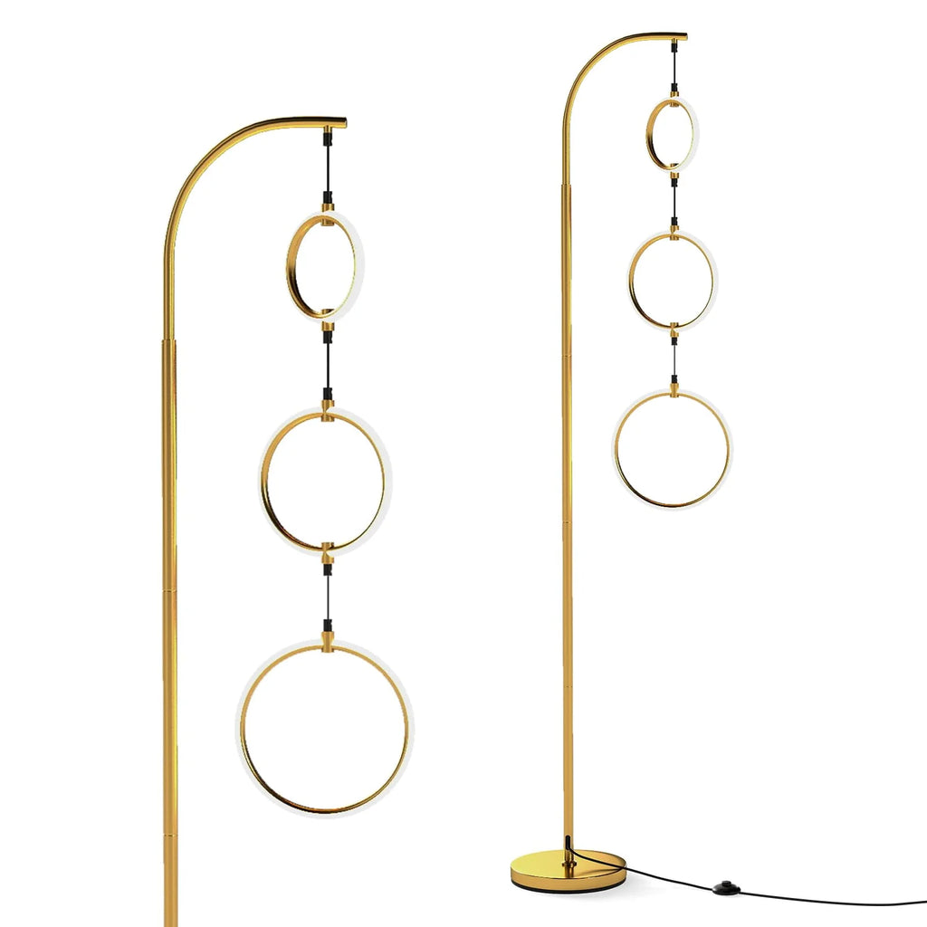 Tangkula 3-Light Floor Lamp Freestanding Industrial Tree Lamp