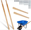 Wheelbarrow Replacement Handle Kit - 2 Pre - Drilled Heavy - Duty FSC Eco - Wood Handles, Universal Fit + Bolts, Nuts & Wedges (Plant a Tree)