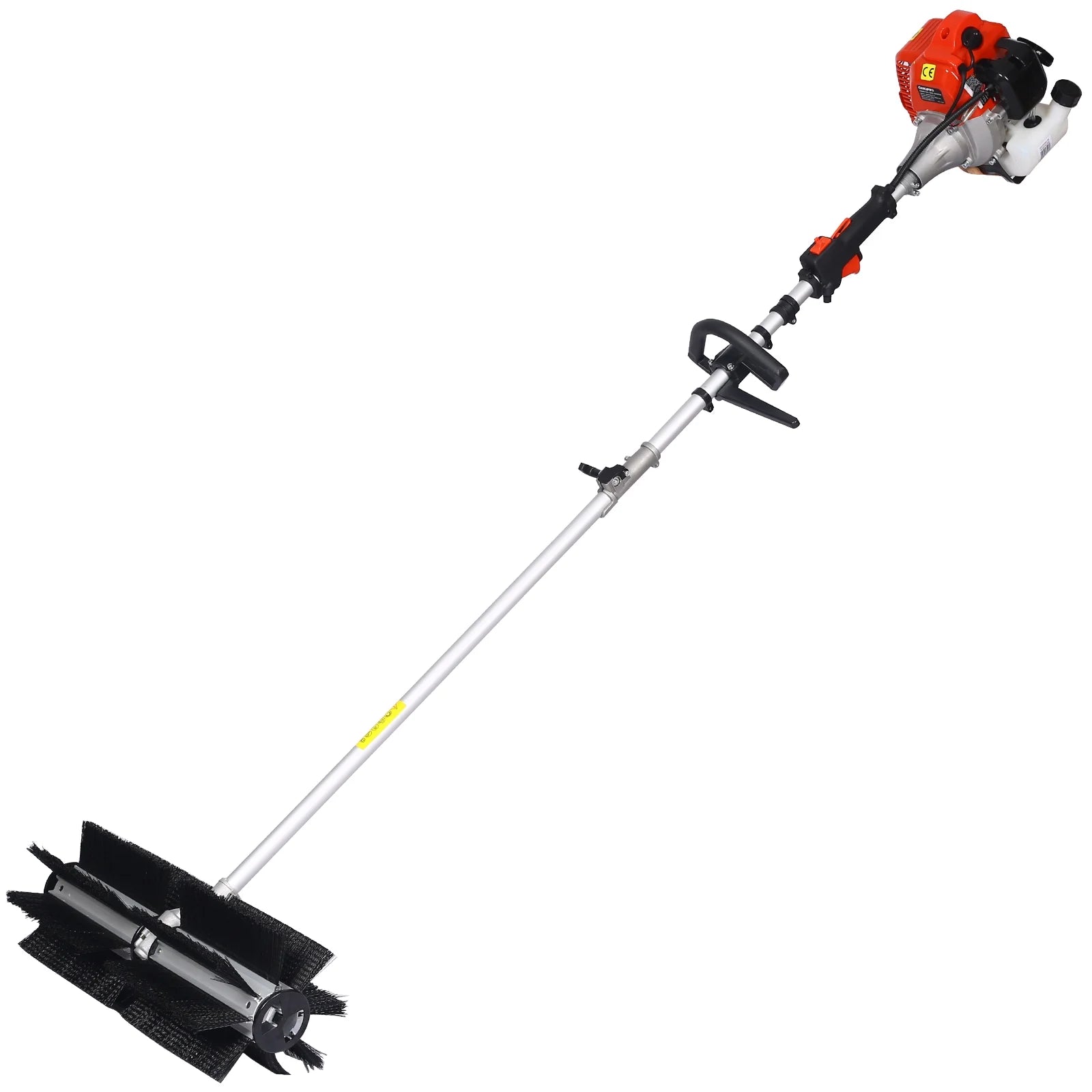 Power Snow Sweeper Brush Machine, 52cc Gasoline Walk - Behind Power Broom for Artificial Lawn Dirt Debris, 24" X 9" Brush, EPA Approved