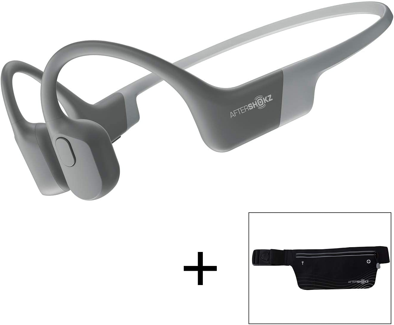 AfterShokz Aeropex Open-Ear Wireless Bone Conduction Headphones with Sport Belt Cosmic Black 2.3
