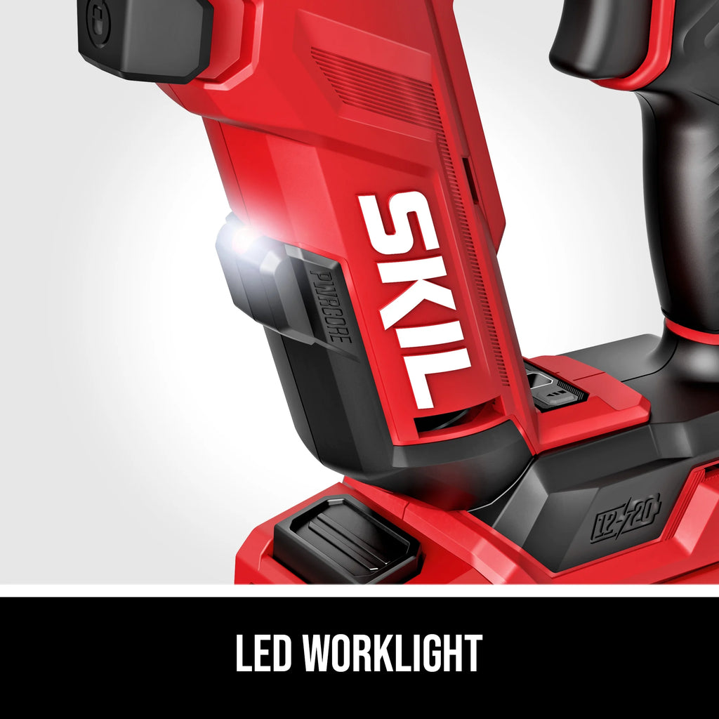 SKIL DL6300D - 12 Brushless 12V/20V Flip Drill 20V Kit, Torque Adjustment and Display with 2.0ah Battery and Charger