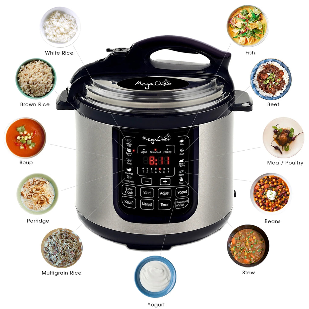 Megachef 8 - Quart Digital Pressure Cooker, 15" x 15"