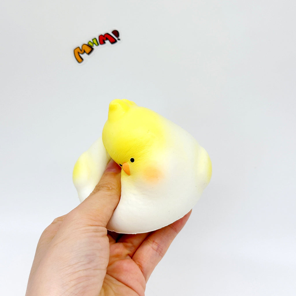🐦 Cockatiel Squishy - Blue & Yellow Cute Parrot Slow Rising Stress Relief Toy