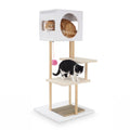 Tangkula 40 Inches Minimalist Wood Cat Tower with Rubber Wood Posts