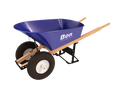 Bon 11 - 676 Double Knobby Tire Steel Wheel Barrow - 6 cu ft Tray - Wood Handle
