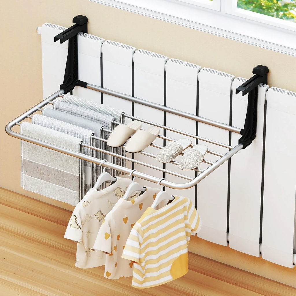 Tangkula Portable Aluminum Clothes and Towel Drying Rack