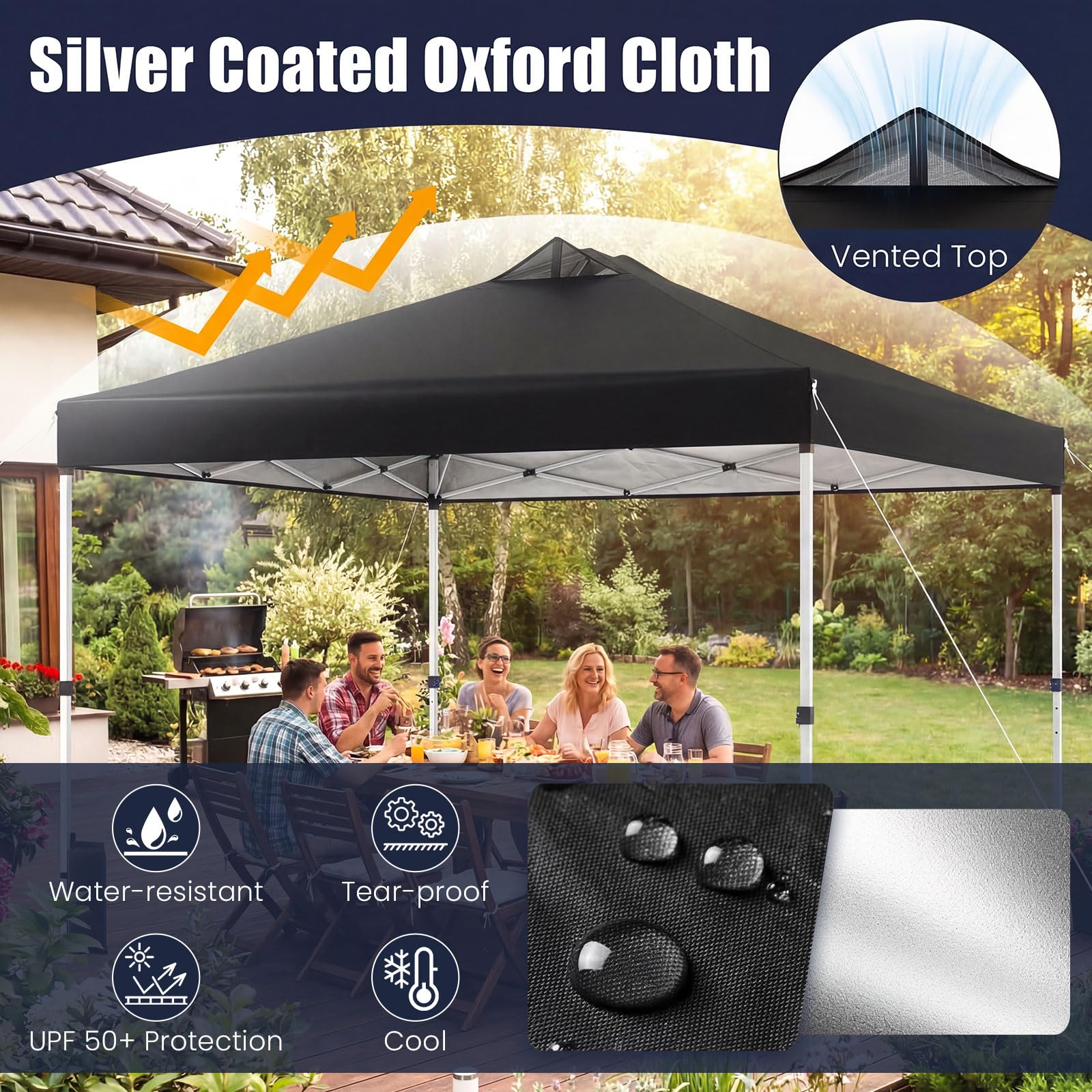 Tangkula 10 x10 Ft Pop Up Canopy with Center Lock