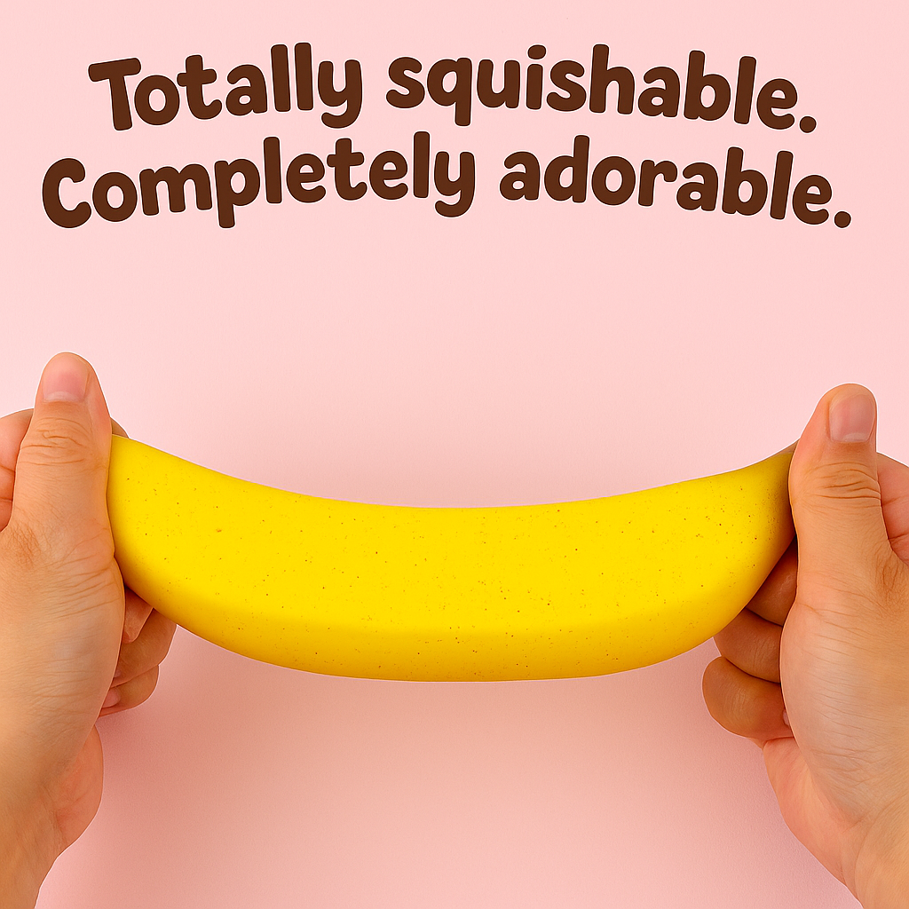 Jumbo Sticky Banana Squishy - Slow Rising Realistic Fruit Toy | Big Yellow Stress Relief Fidget