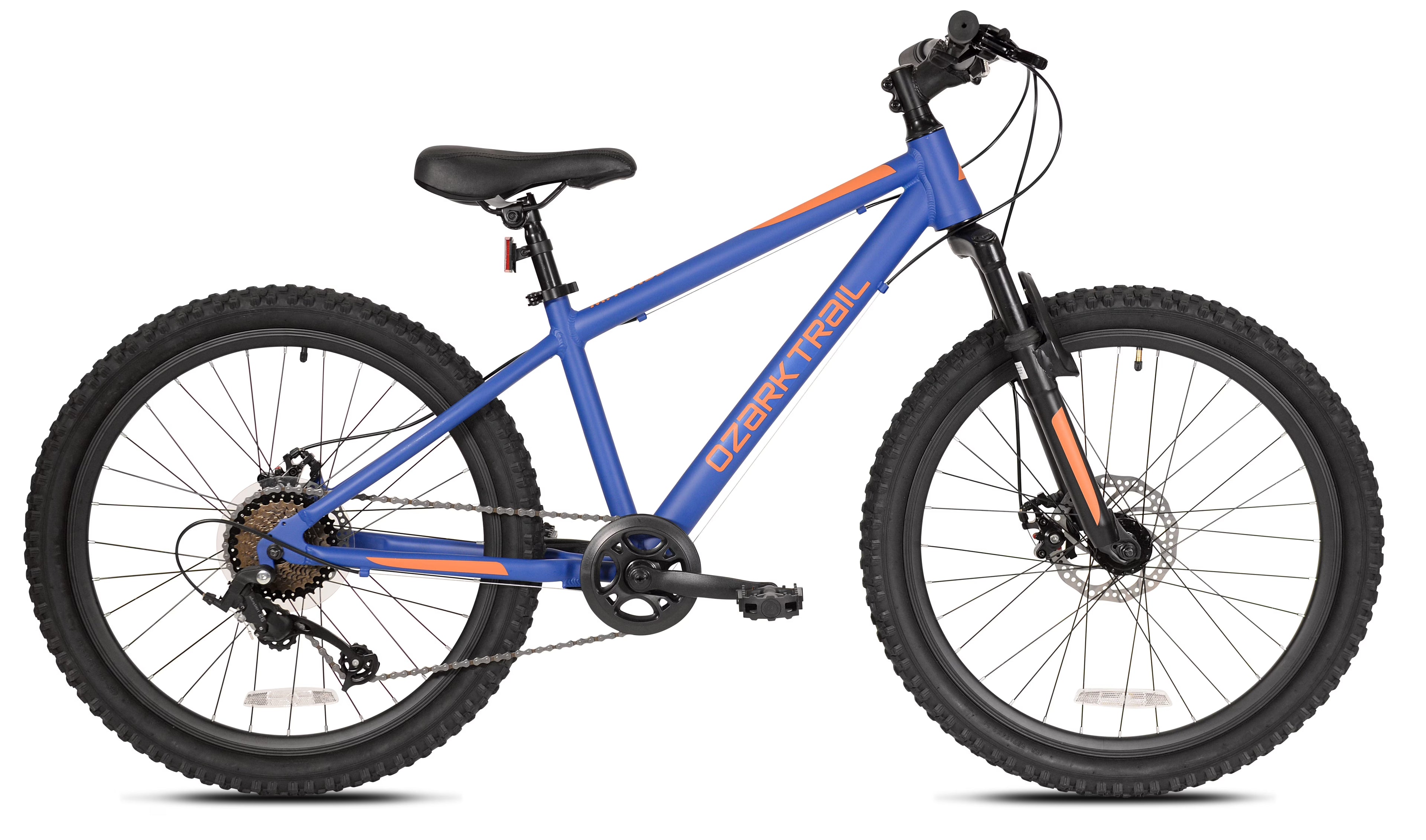 24" Ozark Trail Vibe Mountain Bicycle, 8 Speed, Black, Fits Riders 4'6" - 5'6", Teen