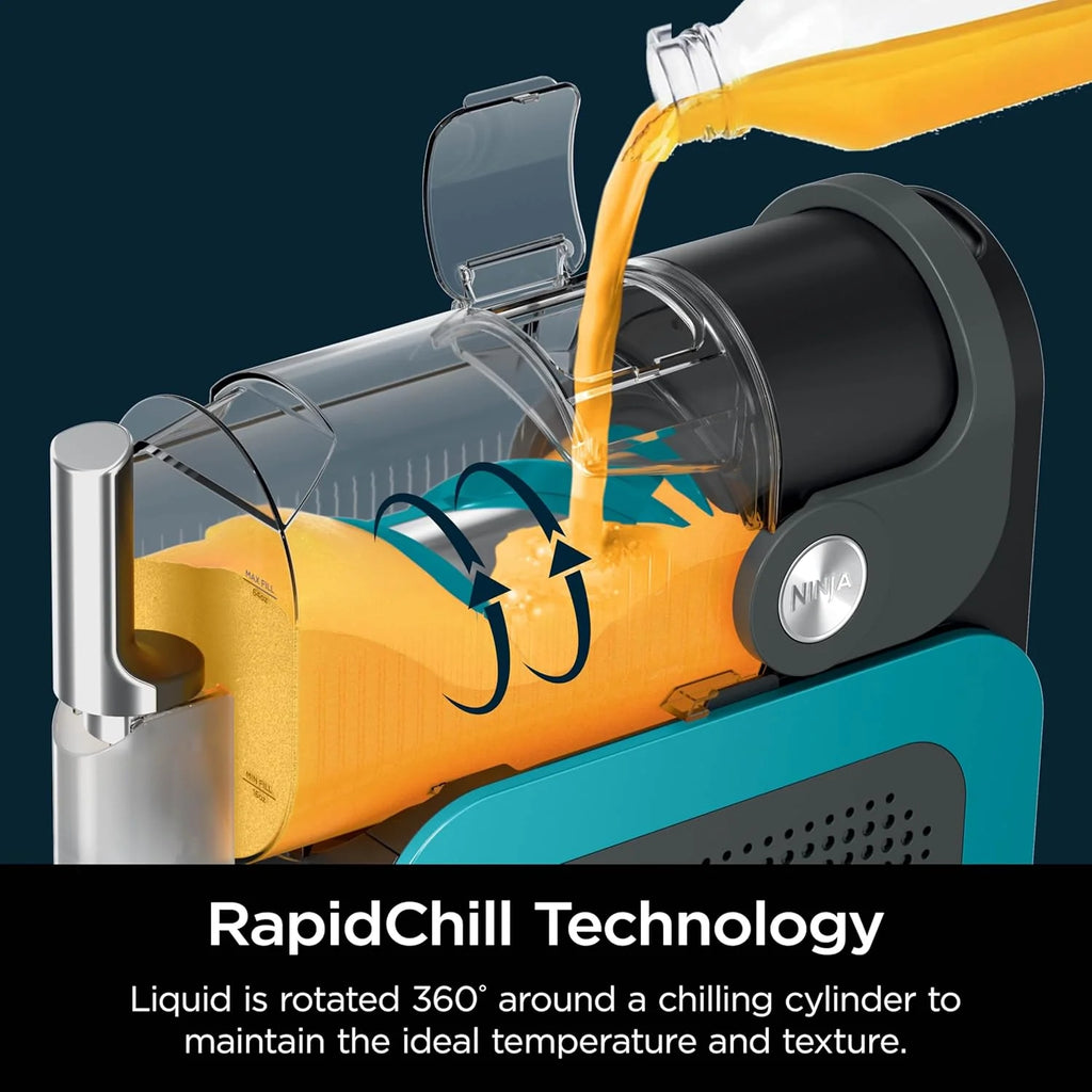 SLUSHi with RapidChill Technology, 88 oz. Frozen Drink & Slushie Machine, 5 Preset Programs, Margaritas, Frapps, and More, Premium Accents, Black, FS301