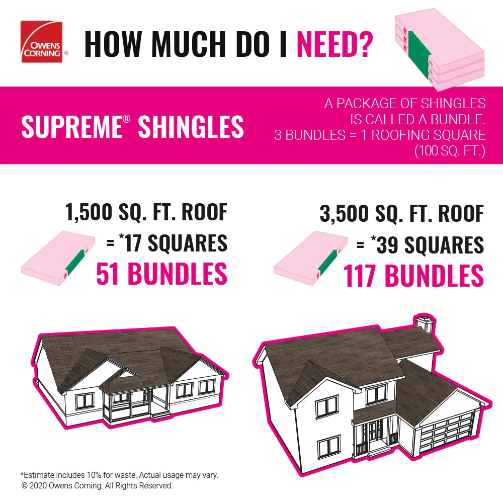 Owens Corning Supreme Desert Tan 3-Tab Asphalt Roofing Shingles (33.3 sq. ft. per Bundle, 3 Bundles per Square)