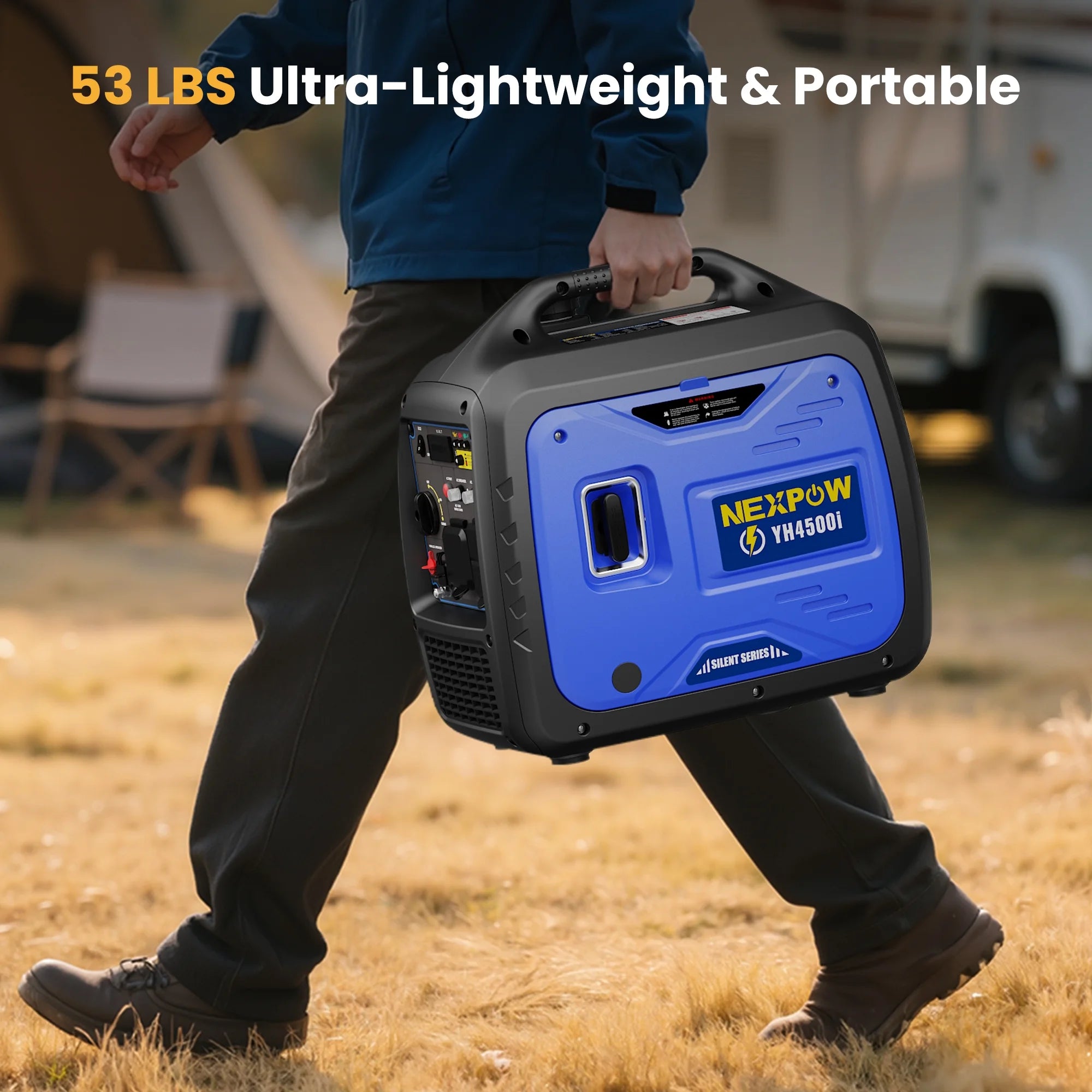NEXPOW 2250W Portable Inverter Generator, Gasoline Power Quiet Lightweight for Backup Home & Camping, Eco - Mode Feature, Parallel Capability, EPA Compliant