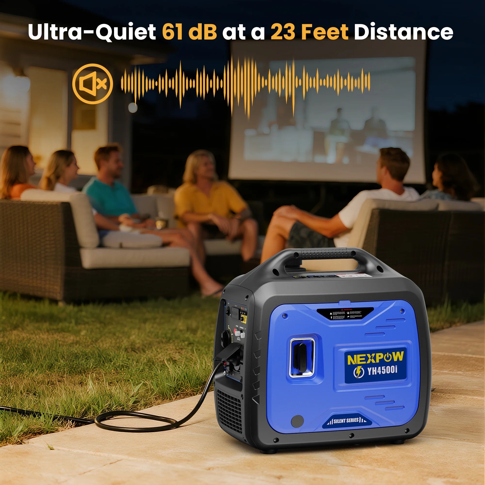 NEXPOW 2250W Portable Inverter Generator, Gasoline Power Quiet Lightweight for Backup Home & Camping, Eco - Mode Feature, Parallel Capability, EPA Compliant