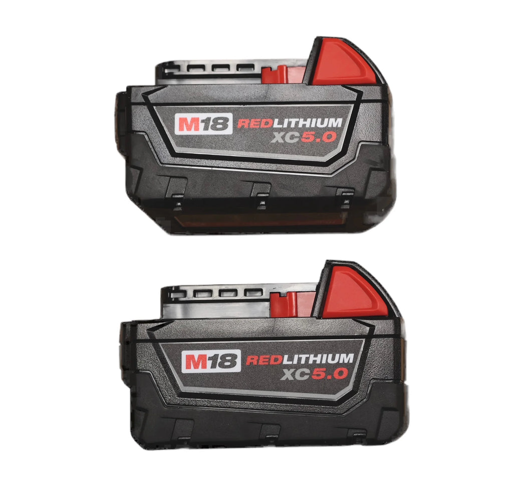 Milwaukee M18 REDLITHIUM XC5.0 Battery Starter Kit - (2) 5.0ah Batteries & M18/M12 Charger, 2.5X Runtime, REDLINK Intelligence, Cold Weather Performance (Model 48 - 59 - 1852B)