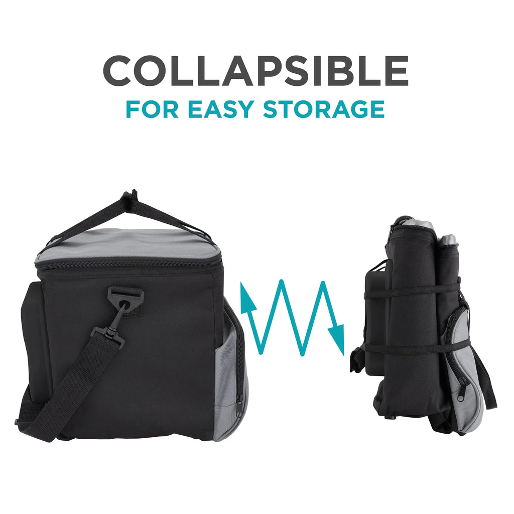 Ivation Portable Electric Cooler Bag | 15 L Soft Sided Thermoelectric Travel Cooler with Shoulder Strap, Storage Pocket & DC 12V Plug in for Car, Truck & RV Camping