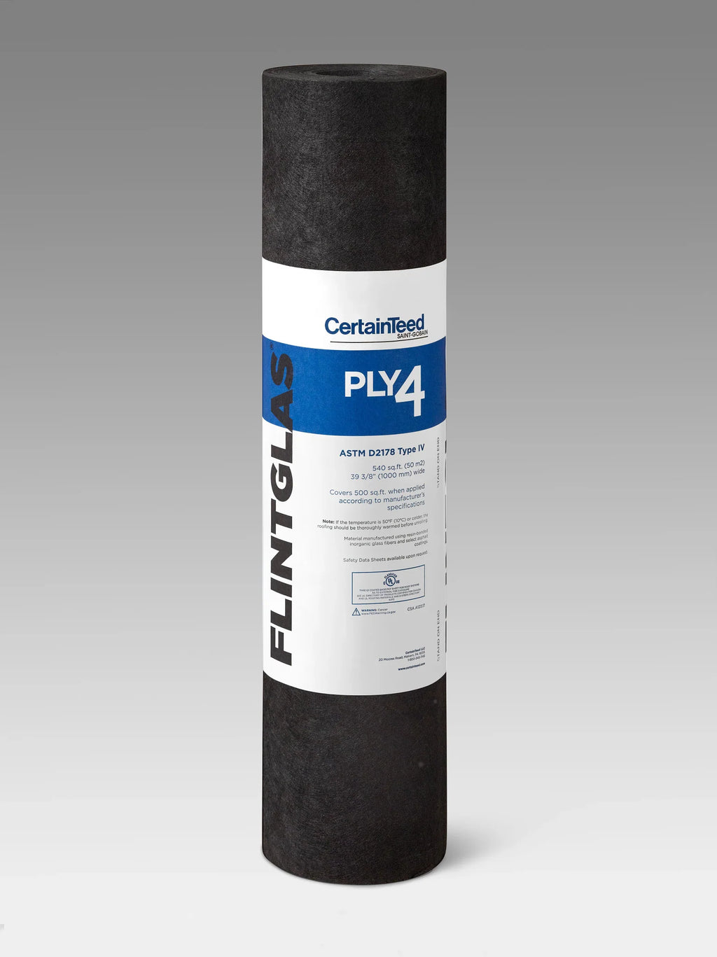 CertainTeed Flintglas Ply 4 Type IV BUR Felt – 5 SQ Roll (39-3/8 in. x 164 ft 7 in.)