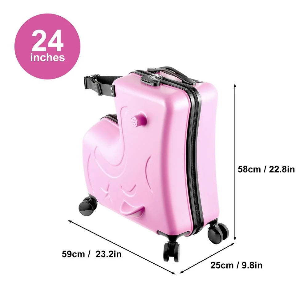 VAHIGCY Kids Luggage, Kids Ride - on Luggage with Spinner Wheels Suitcase, Kid'S Ride - on Suitcase Help Your Child Relax, Carry on Trolley Luggage with Password Lock, 20"