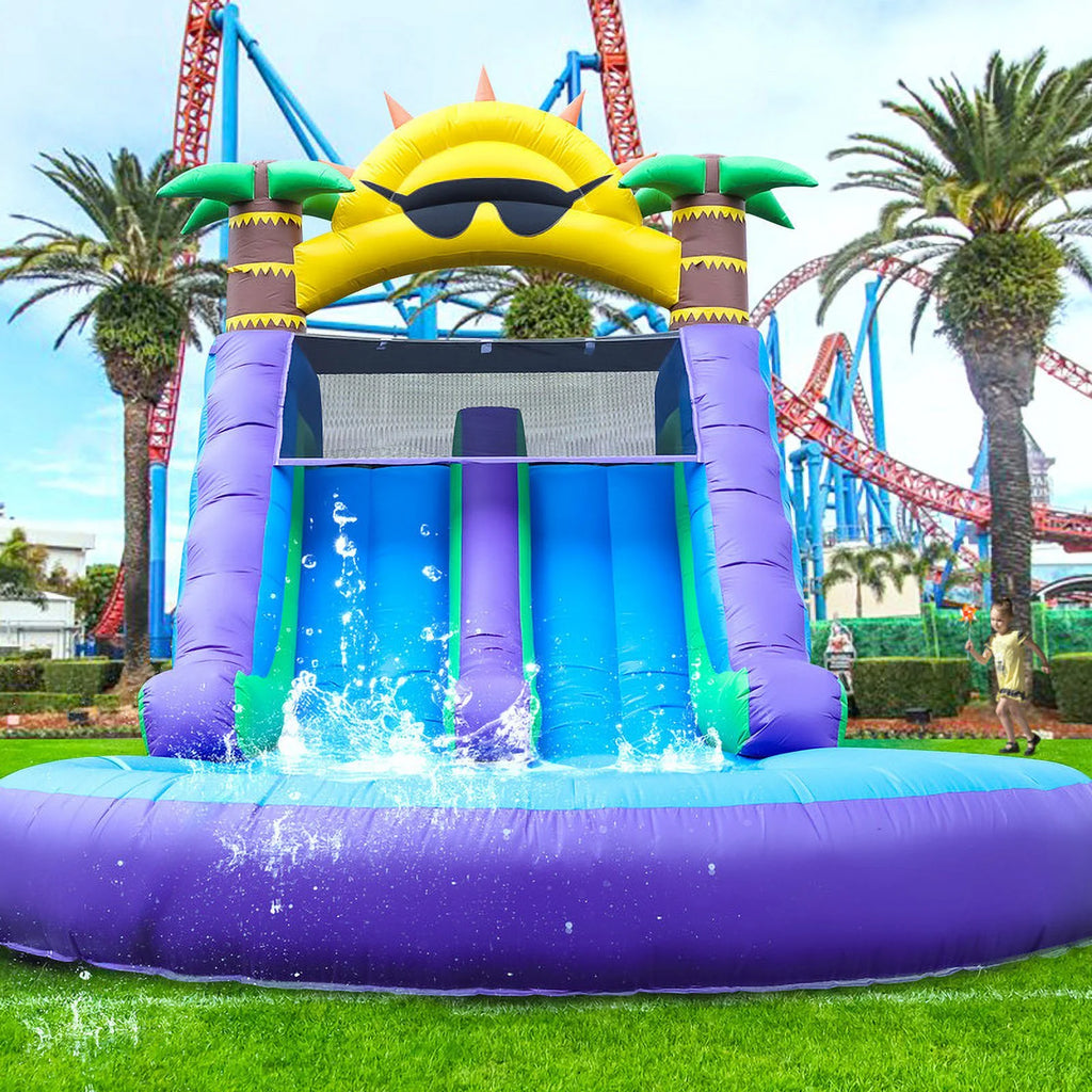 Relunch 26FT Inflatable Double Water Slide for Kids & Adults, PVC Inflatable Water Park with Blower, Giant Splash Pool for Backyard & Outdoor Fun, 26'L x 12'W x 14'H