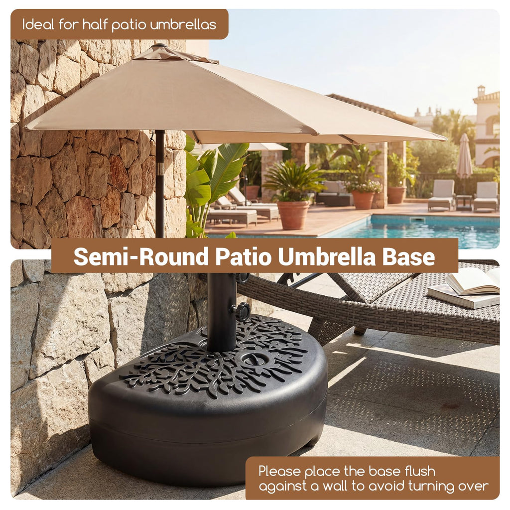 Tangkuls 55 LBS Half Round Umbrella Base