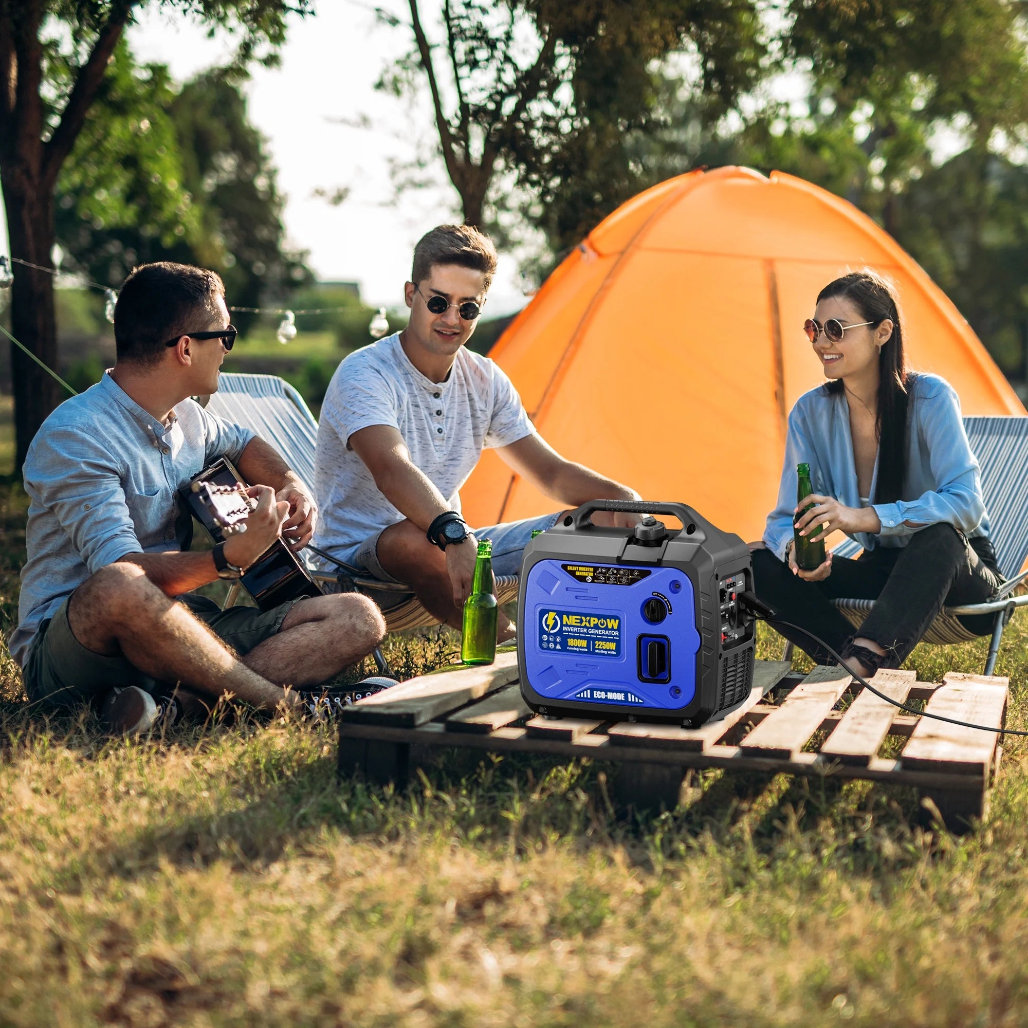 NEXPOW 2250W Portable Inverter Generator, Gasoline Power Quiet Lightweight for Backup Home & Camping, Eco - Mode Feature, Parallel Capability, EPA Compliant