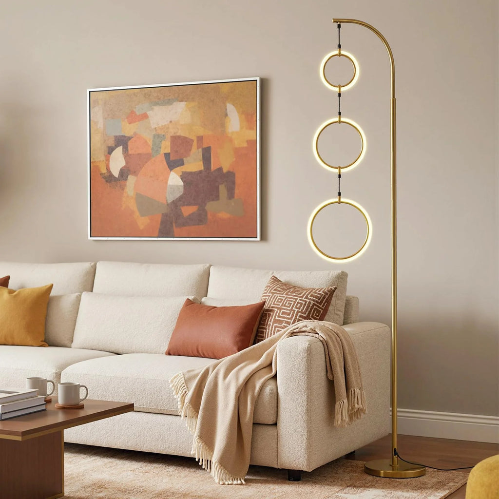 Tangkula 3-Light Floor Lamp Freestanding Industrial Tree Lamp