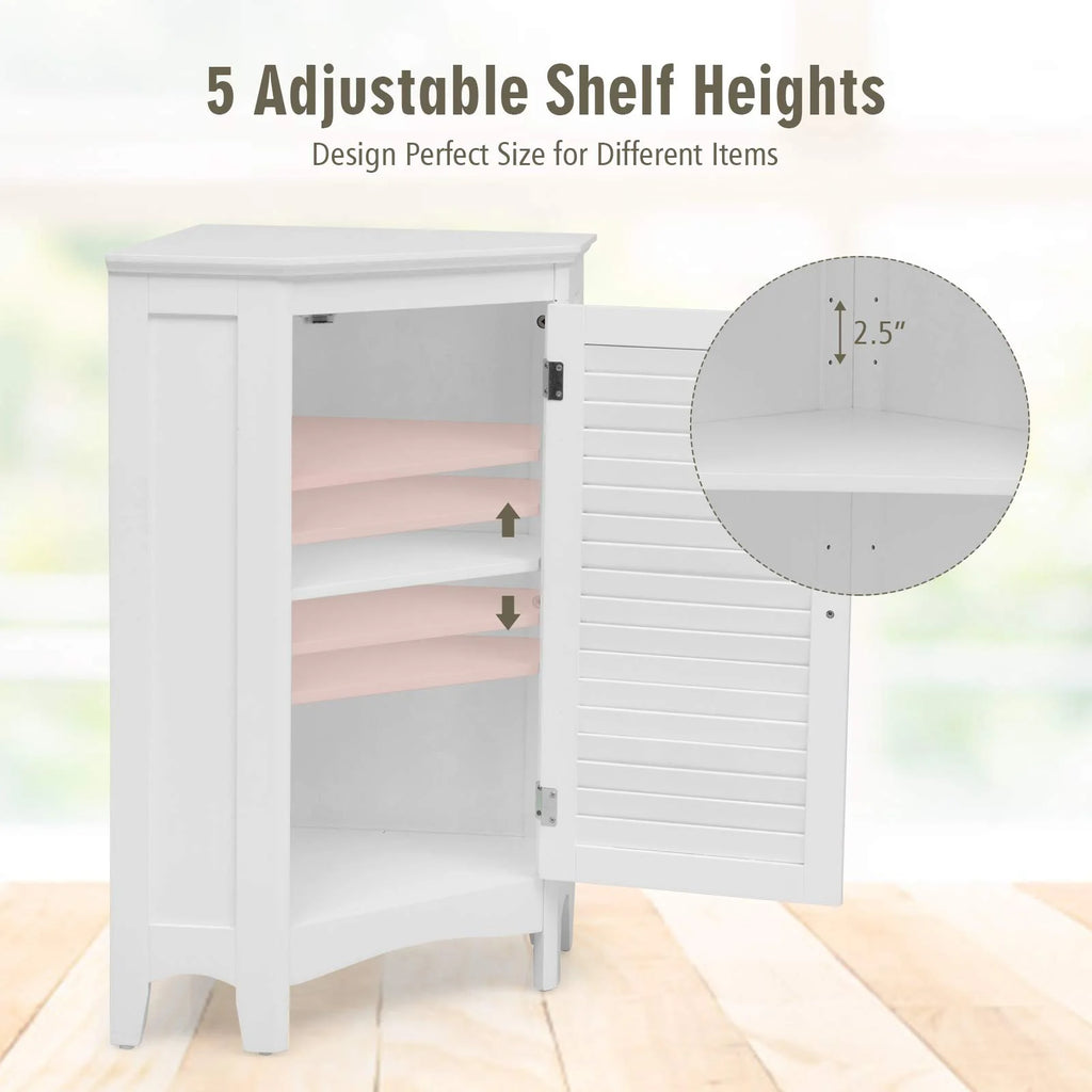 Tangkula Corner Bathroom Cabinet with Single Shutter Door