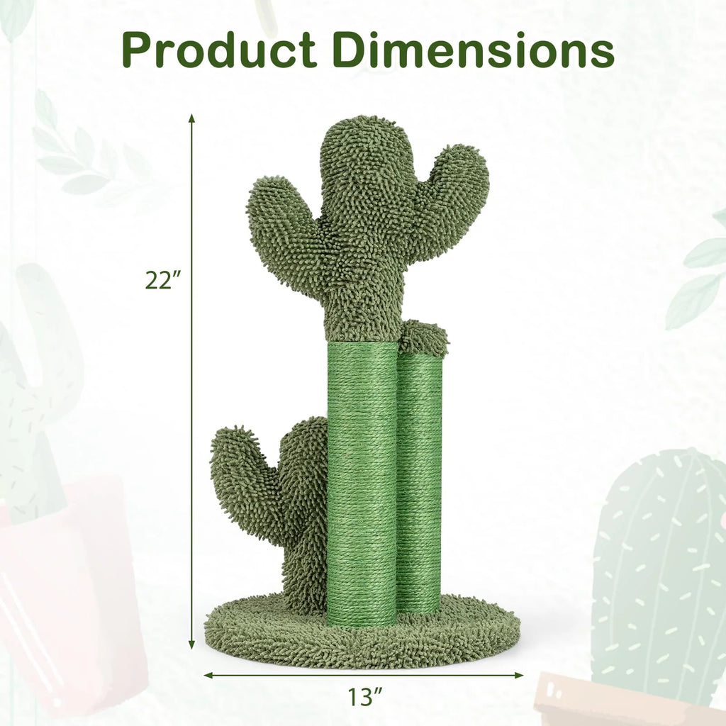 Tangkula 22" Cactus Cat Scratching Post for Indoor Adult Cats & Kittens
