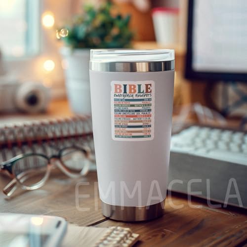 (3PCS) Bible Emergency Numbers Sticker Nutrition Facts Sticker Christian Faith Sticker, Bible Verse Sticker, Waterproof Vinyl Decal for Books Laptops Tumblers Water Bottles and More, Size 3" x 2.1"