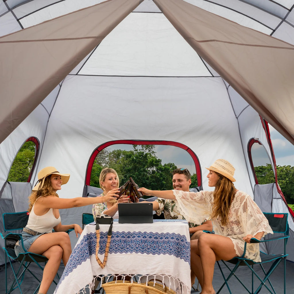 Zimtown 10 Person Tent Large Multi Room Tent for Family Camping Cabin Huge Tent with Carry Bag