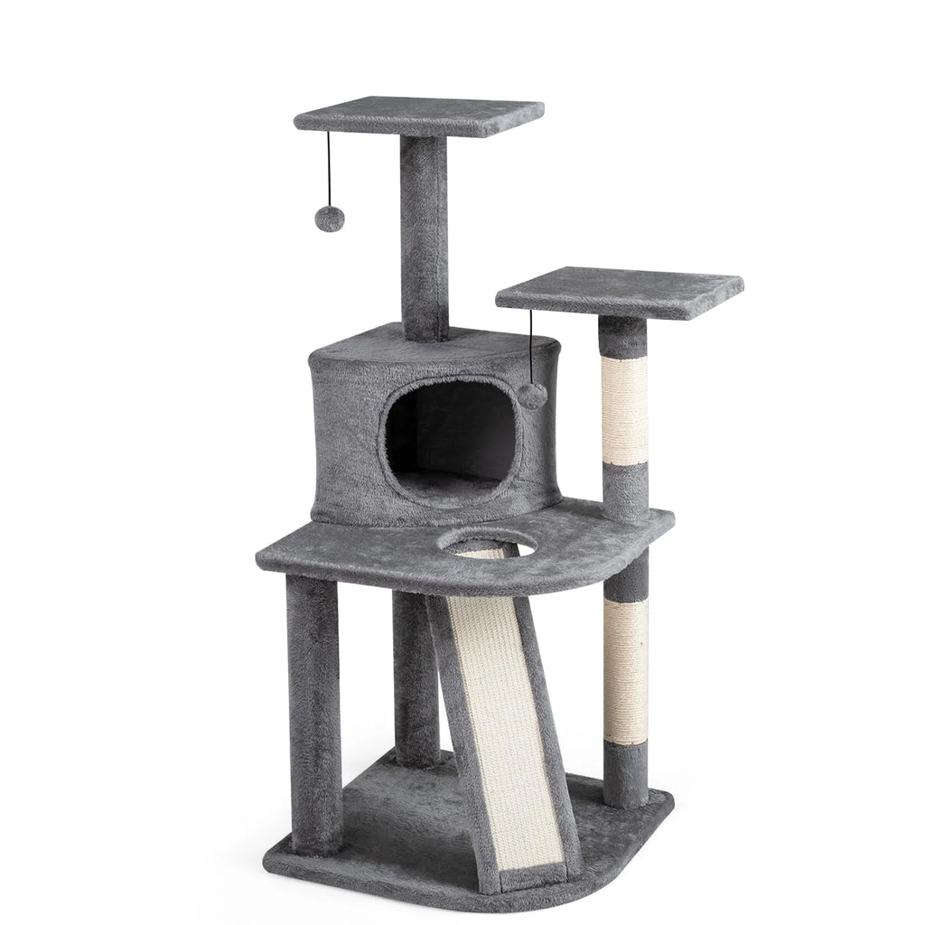 Tangkula 44” Cat Tree Multi-Level Cat Tower with Top Perches & Cozy Condo