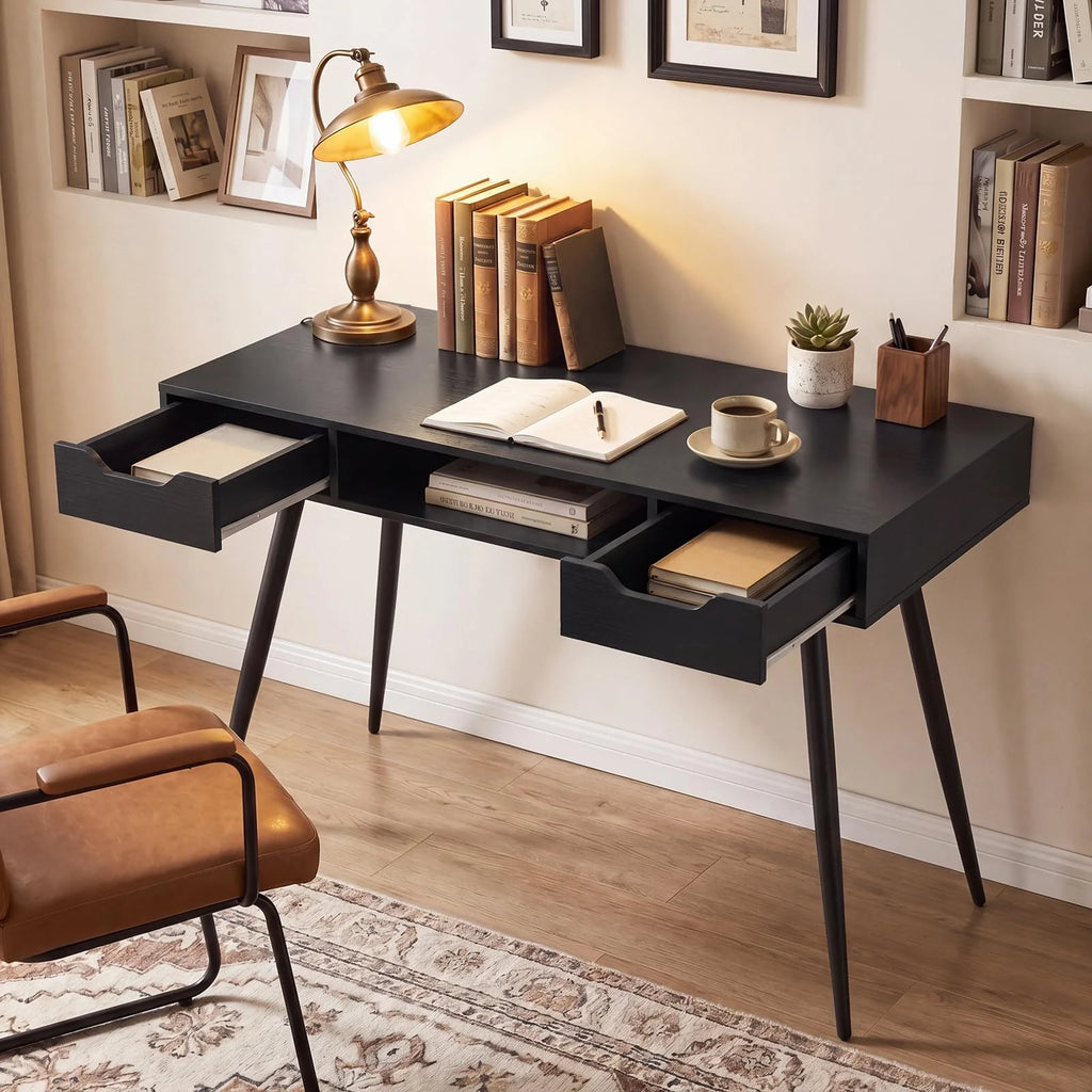Tangkula Mid Century Modern Computer Desk for Home Office & Compact Spaces