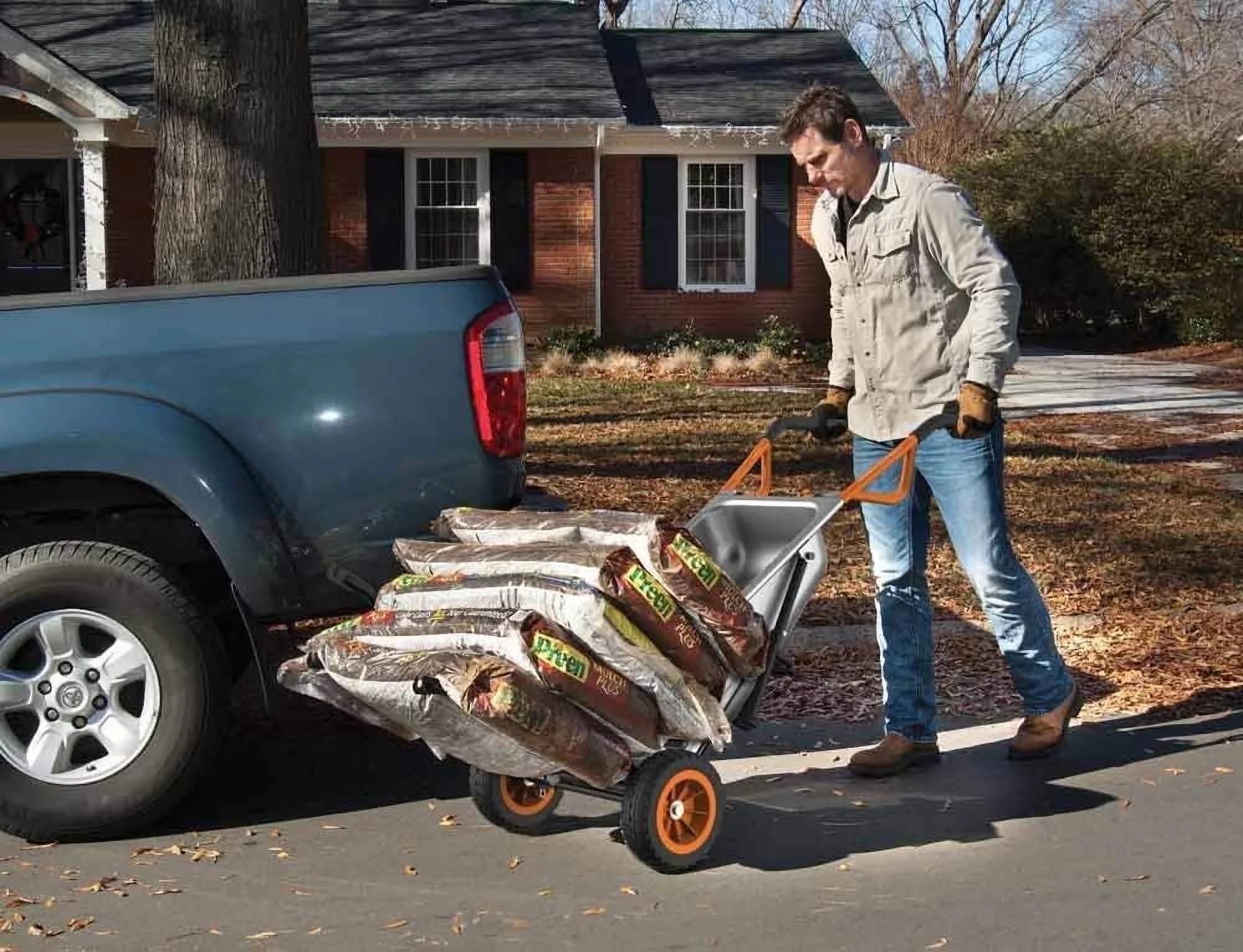 WORX WG050 Aerocart 8 - in - 1 Multifunction Wheelbarrow Dolly Cart Garden Carrier