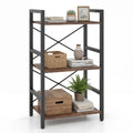Tangkula 16.5" Width Wooden Open 3-Tier Industrial Bookshelf (1/2)