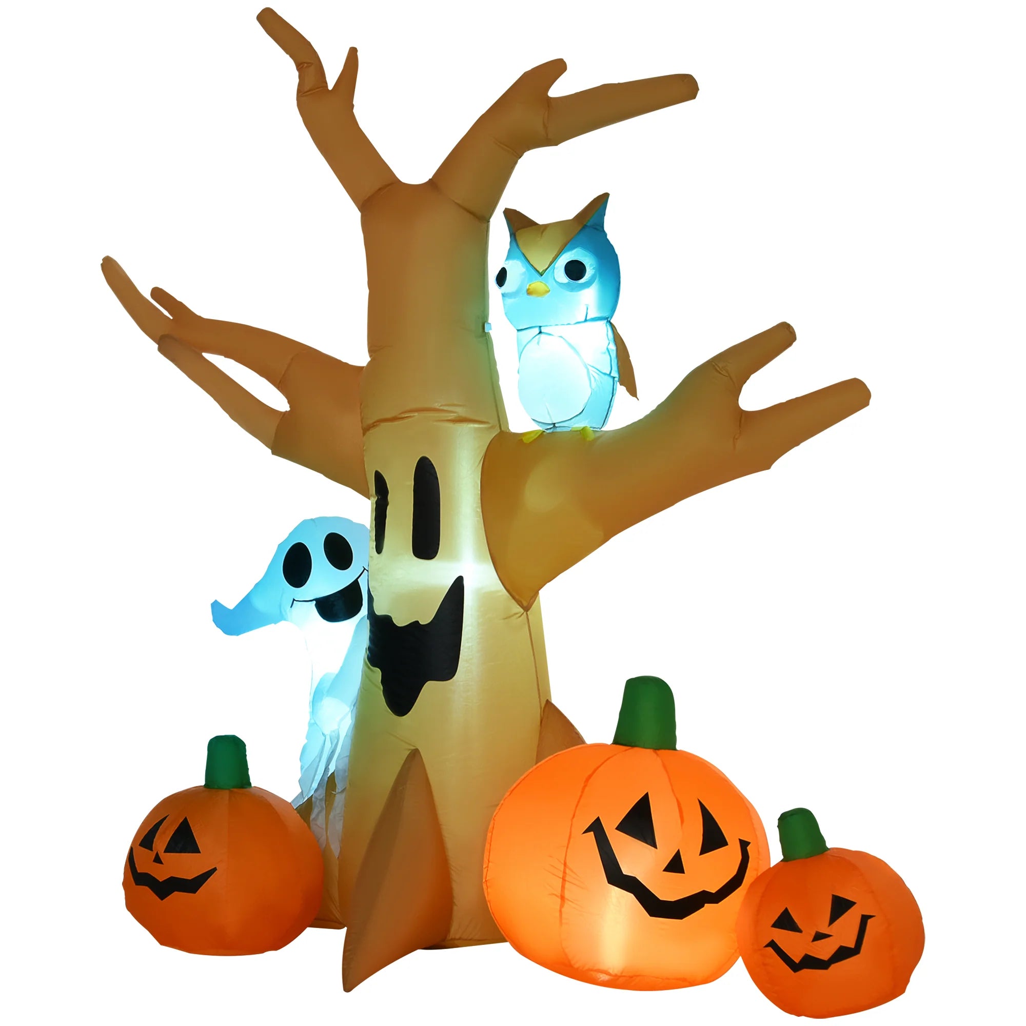 AECOJOY 7.5' Tall Lighted Halloween Inflatables Outdoor Decorations Haunted Tree