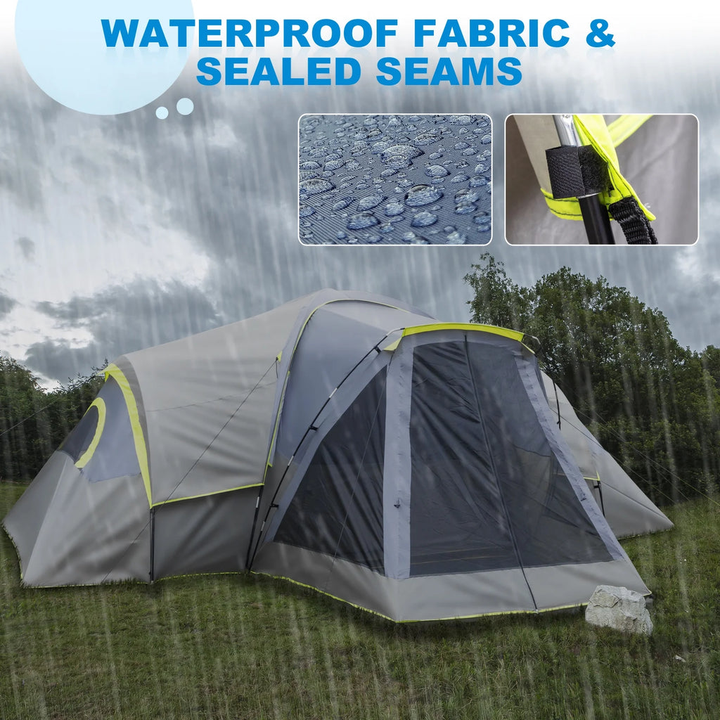 Zimtown 10 Person Tent Large Multi Room Tent for Family Camping Cabin Huge Tent with Carry Bag
