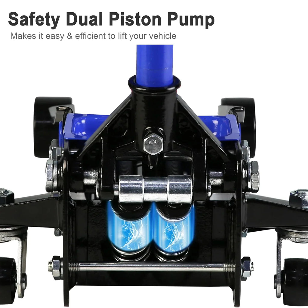 3 Ton Floor Jack, Hydraulic Low Profile Car Jack, Heavy Duty Steel Hydraulic Jack Floor Jack with Dual Piston Quick Lift Pump, Lifting Range 5.1-20