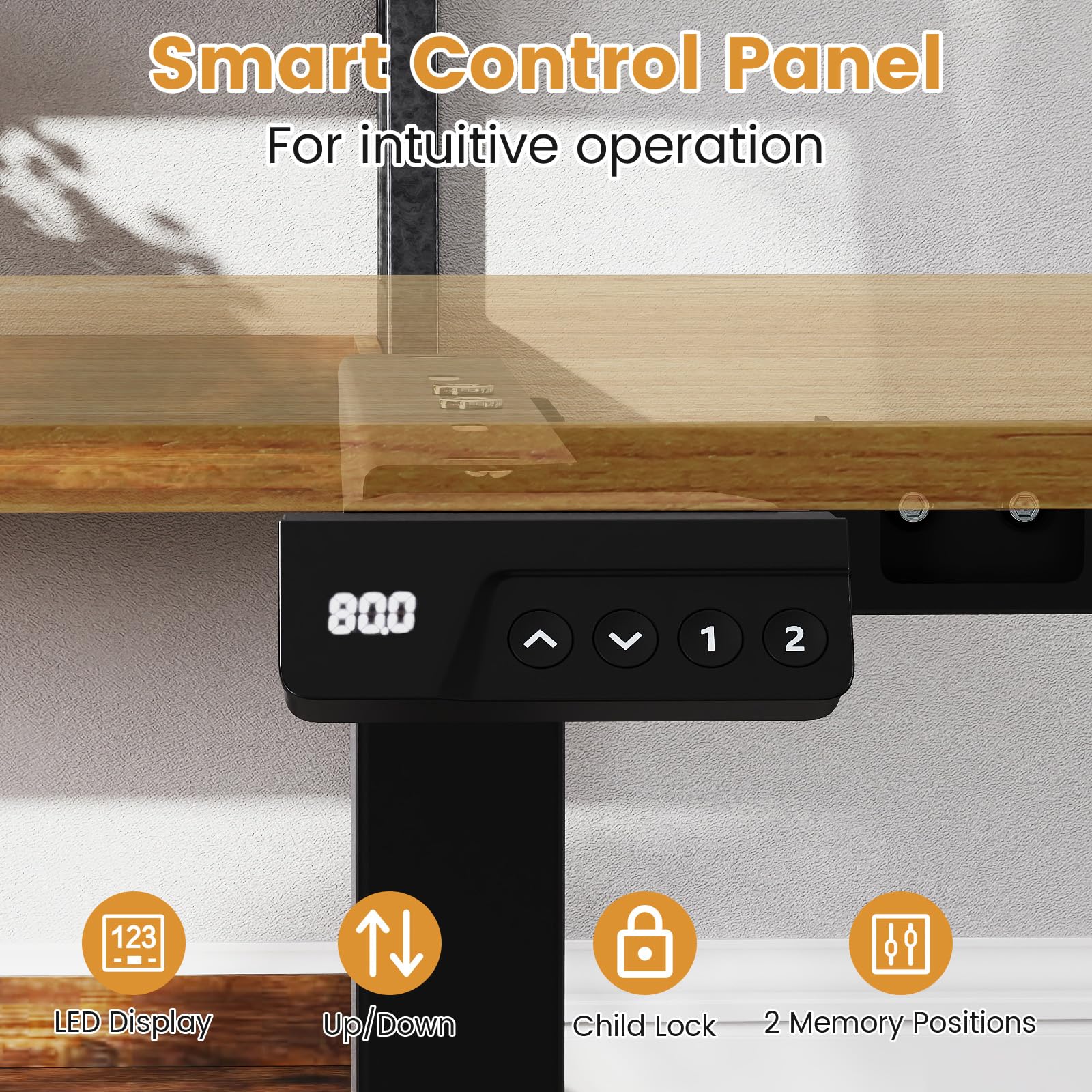 Electric Standing Desk Frame Height Adjustable Computer Desk Base with LED Display