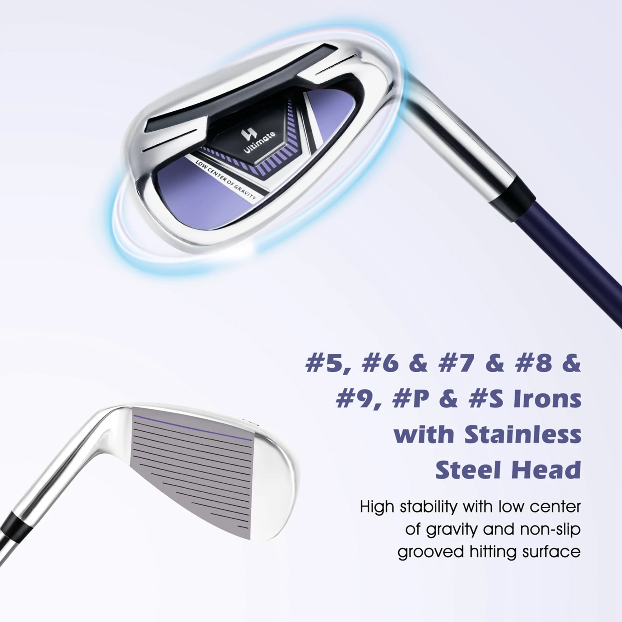 Ultimate Womens Complete Golf Club Set Golf Club Package Set W/ Rain Hood, Right Hand Purple