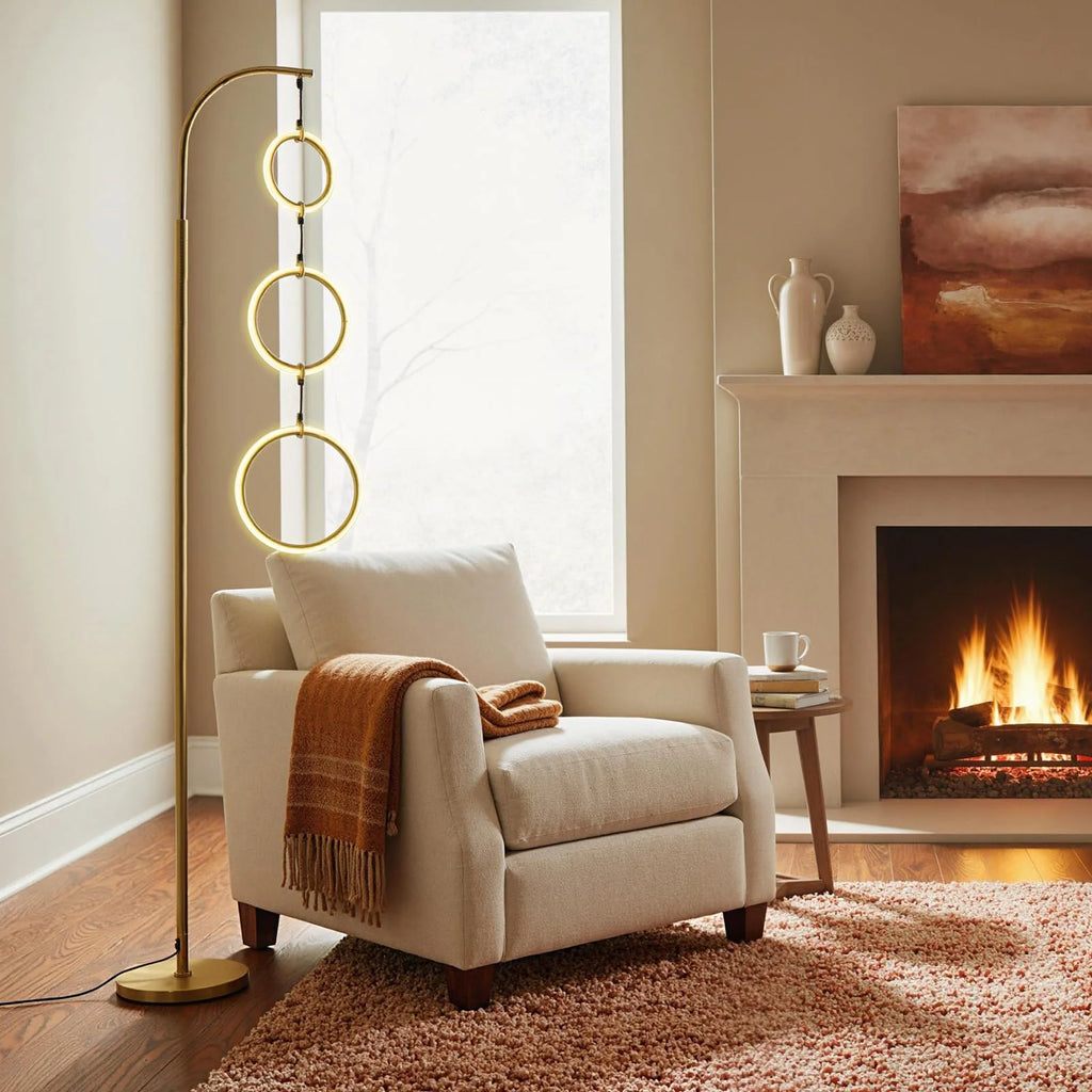 Tangkula 3-Light Floor Lamp Freestanding Industrial Tree Lamp