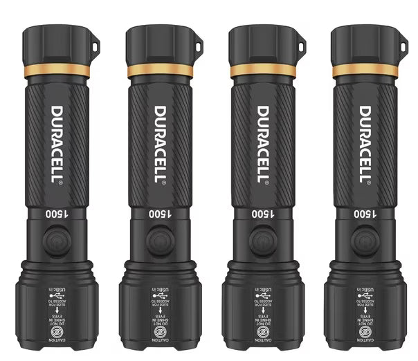 Duracell Hybrid Flashlight, 1500 Lumens, 4 - Count