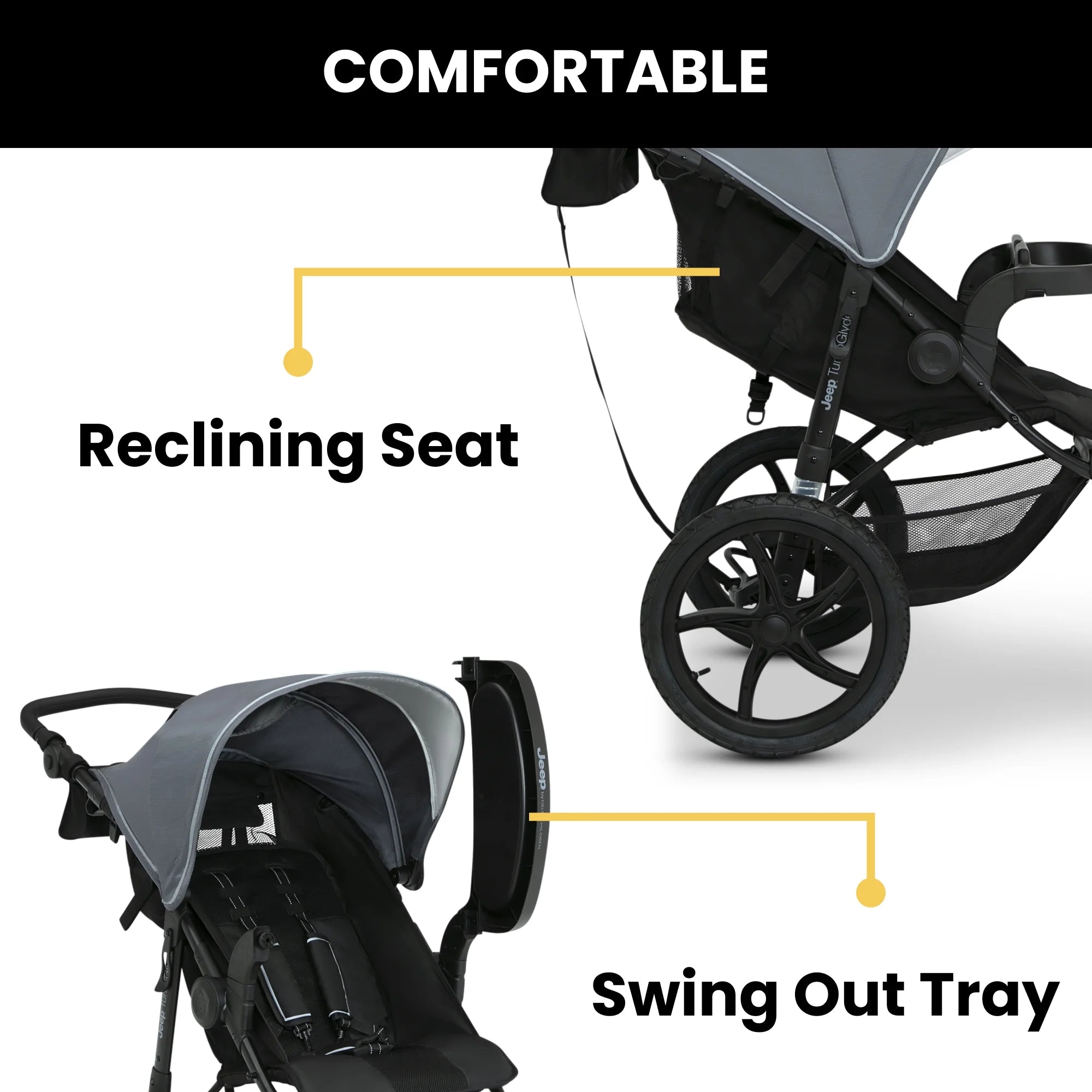 Jeep Turboglyde Jogging Stroller by Delta Children, Black