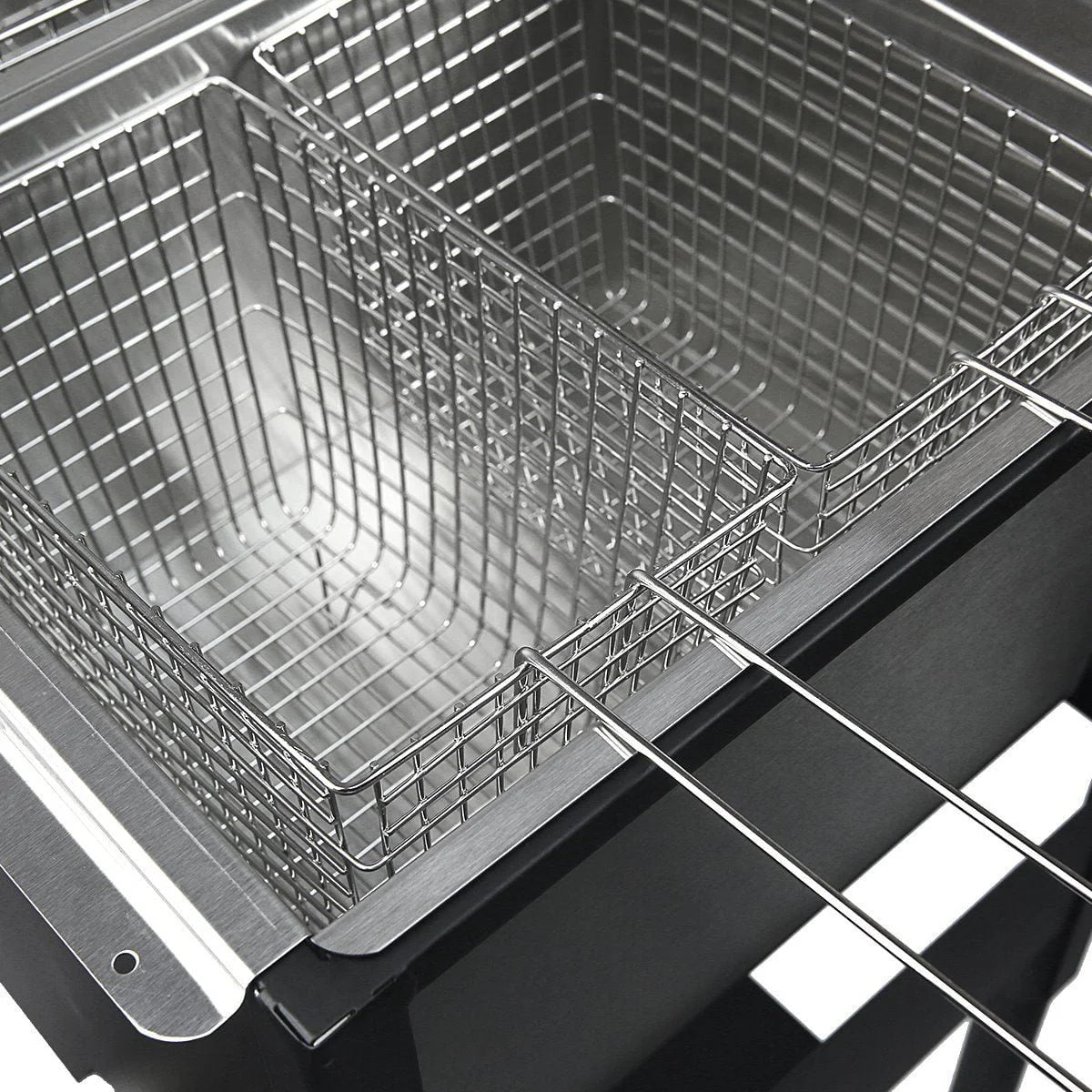 Barton High - Pressure Deep Fryer Triple Basket Dual Burner Stainless Steel Cooker Fryer Black