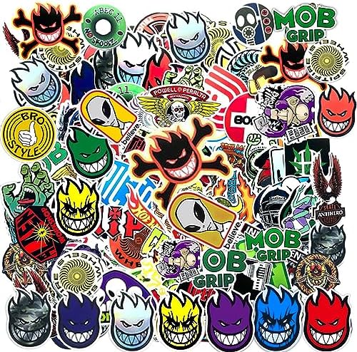 100Pcs Skateboard Stickers, Skateboading Pack Stickers for Suitcase Skateboard Laptop Computer Water Bottles Car Teens Boys Girls Decal Waterproof Sticker.