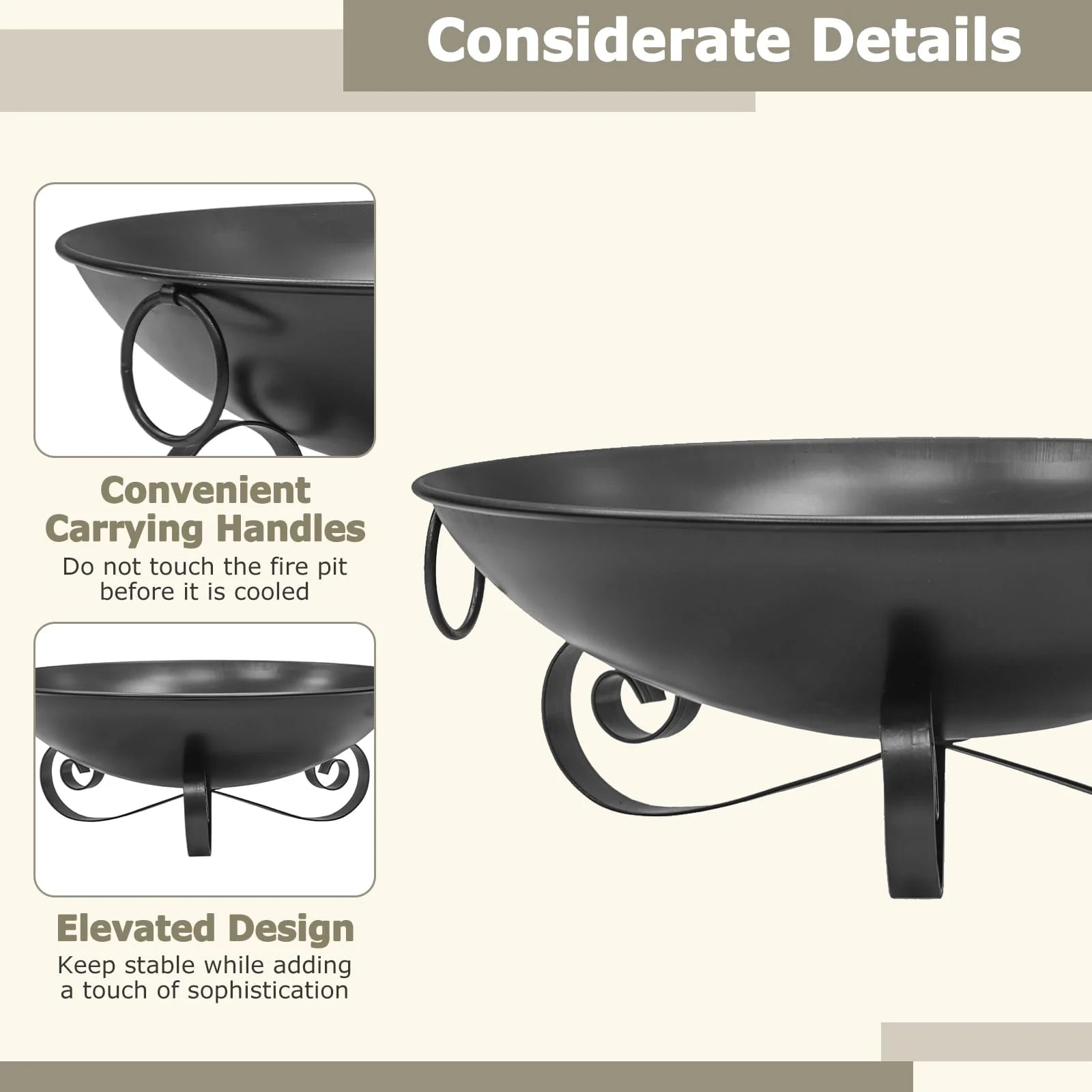 Tangkula Fire Pit for Outside Wood Burning