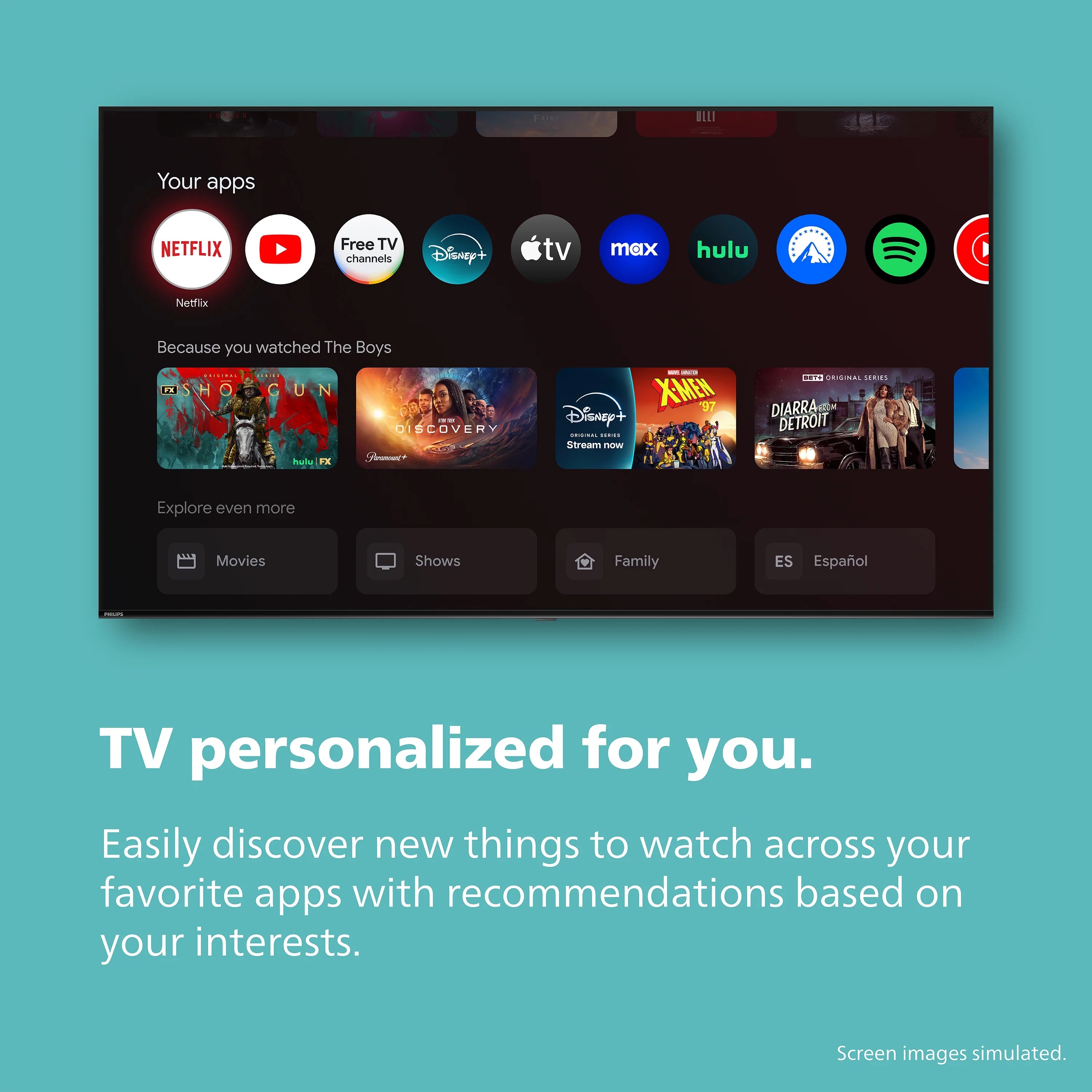 Philips 60 Class 4K Ultra HD (2160p) Google Smart LED TV (60PUL7555/F7)