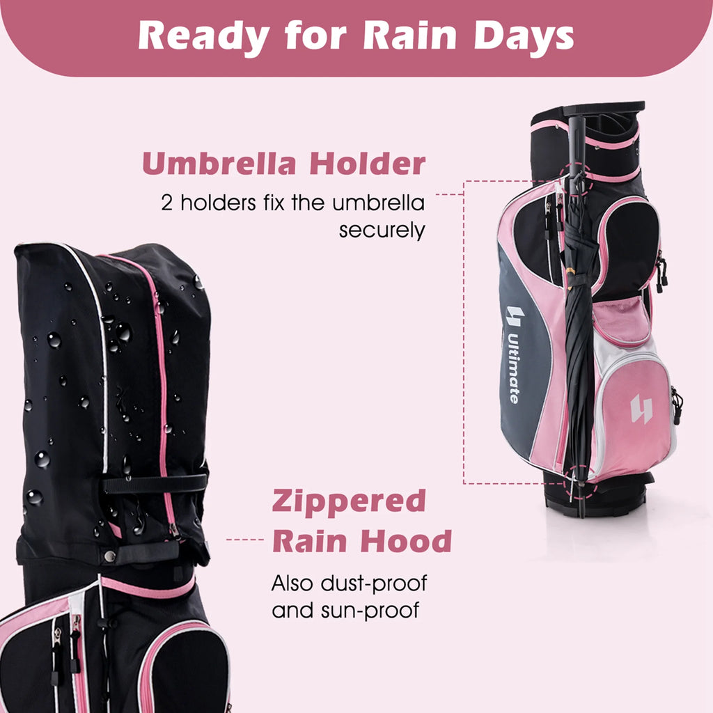Ultimate Womens Complete Golf Club Set Golf Club Package Set W/ Rain Hood, Right Hand Purple