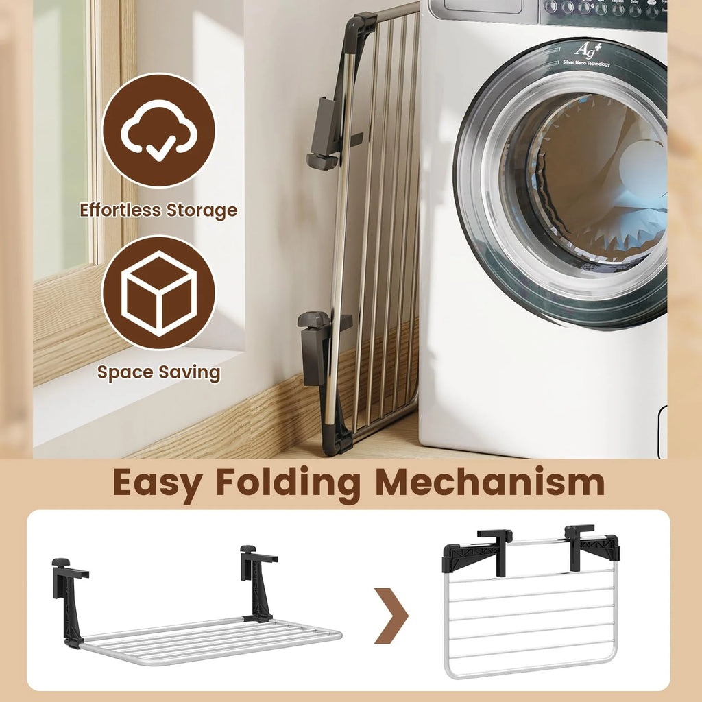 Tangkula Portable Aluminum Clothes and Towel Drying Rack