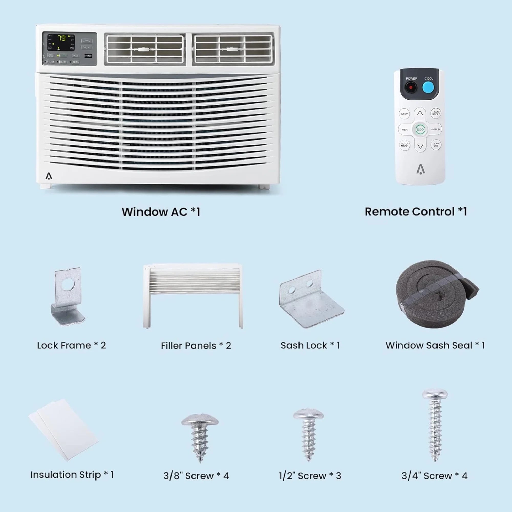Garvee 5000 BTU Window Air Conditioner, Fast Cooling for Rooms up to 150 Sq. Ft, Window Ac Unit with 7 Level Temperature Setting, White