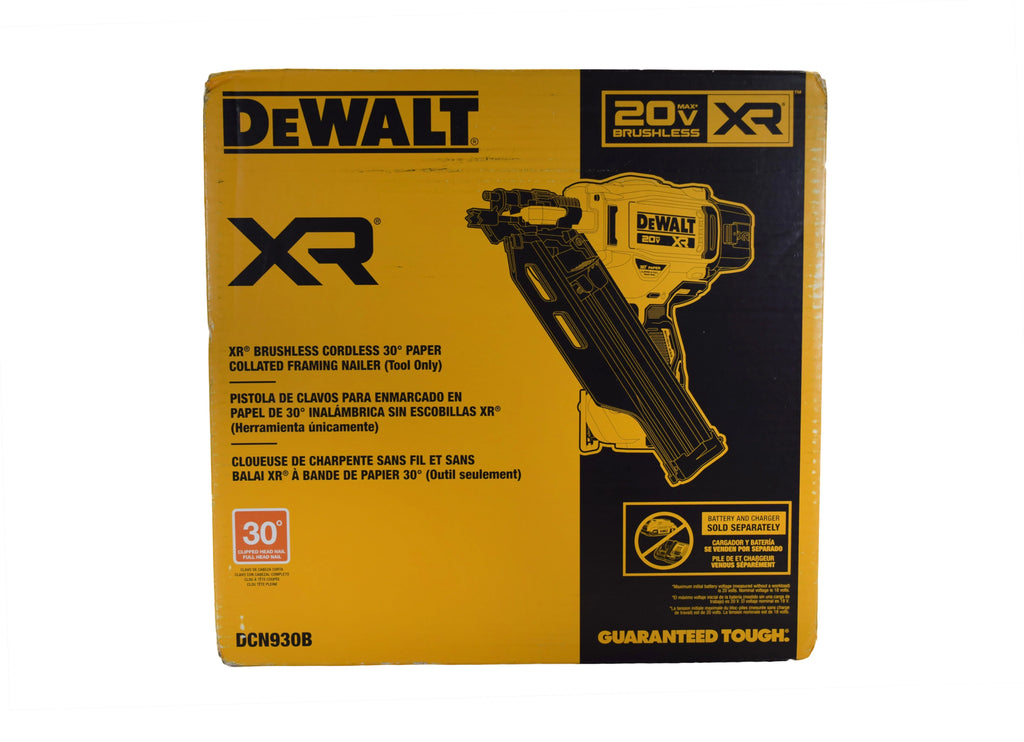 DEWALT DCN930B 20V MAX PNEUMATIC BRUSHLESS CORDLESS 30 PAPER TAPE FRAMING NAILER (TOOL ONLY)